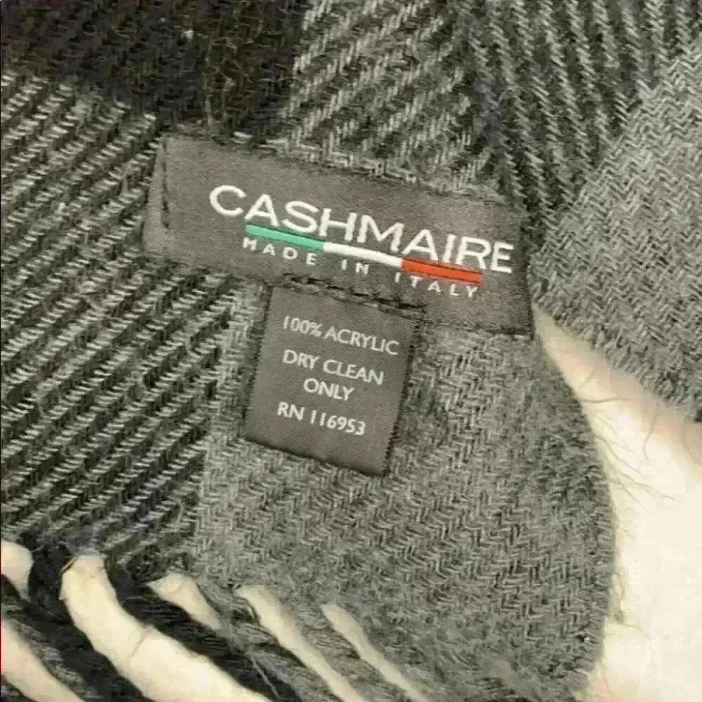 Cashmaire Scarf Grey Plaid Winter Fashion